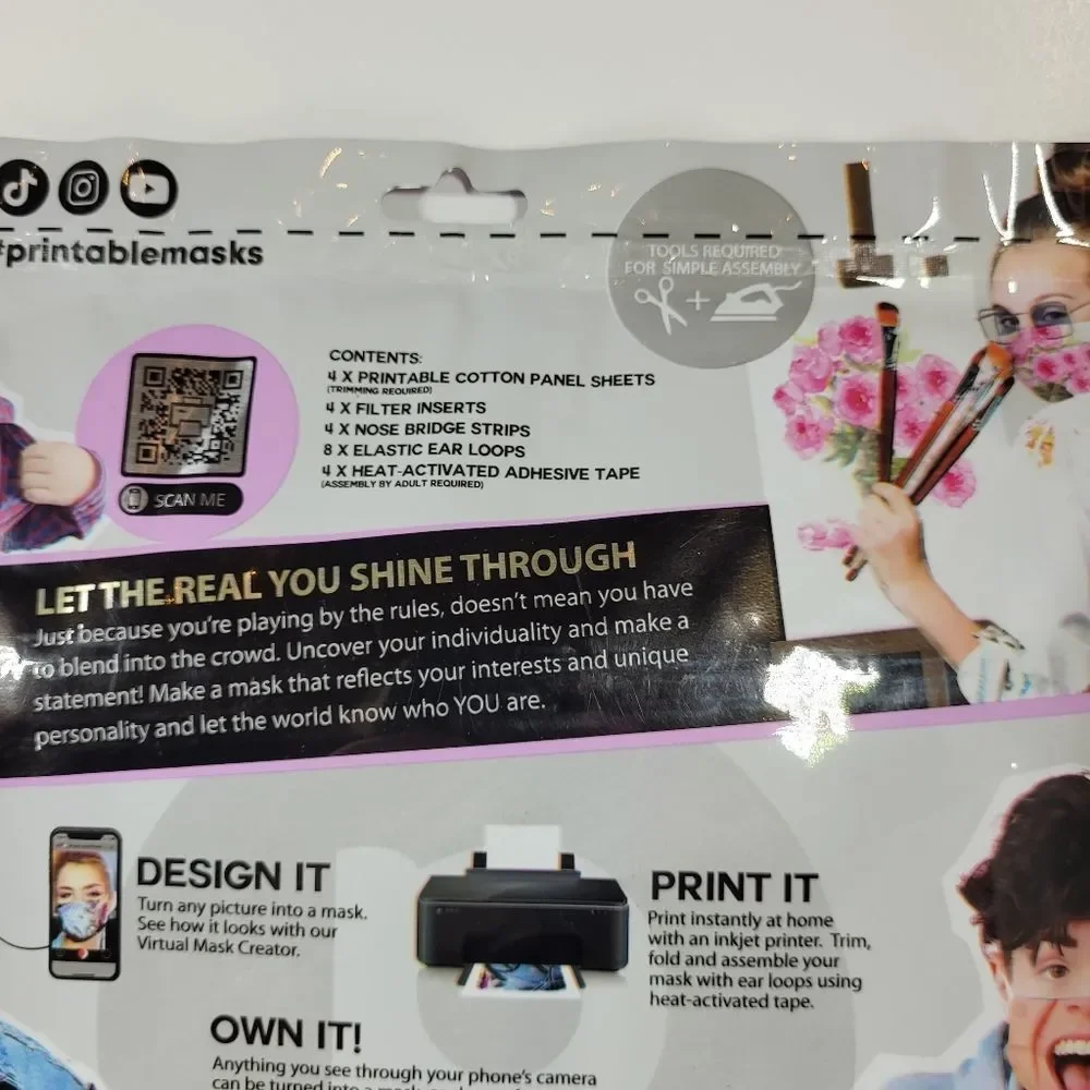 SNAPSTYLE The Printable‎ Mask 4 Pack Face Masks